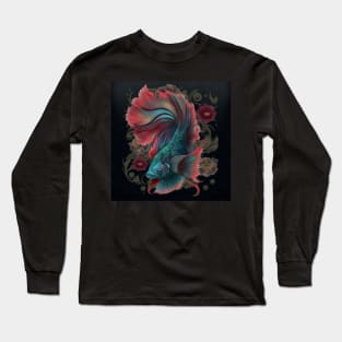 Floral Betta fish Long Sleeve T-Shirt